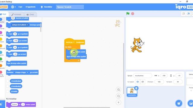 Scratch dasturida ajoyib o'yin yasaymiz 3-dars смотреть онлайн