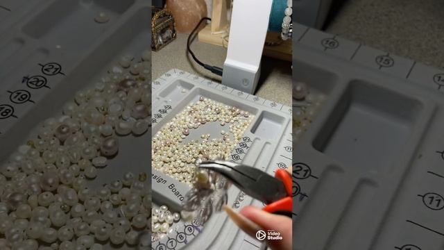 Создание украшения «Королевская роса « речной жемчуг и хрусталь часть 1