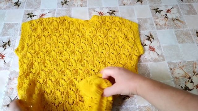 Летняя ажурная кофточка в формате описания.