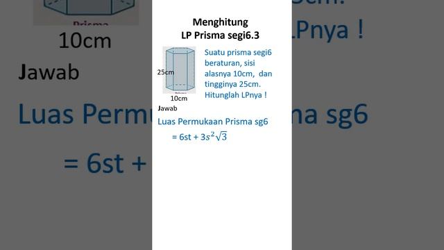 Mudah Menghitung Luas Permukaan Segienam.3.#Video Pembelajaran Matematika.