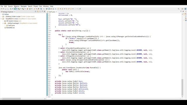 Timer and Stopwatch |Code_Clause internship | Task 1 Java Development  with source code
