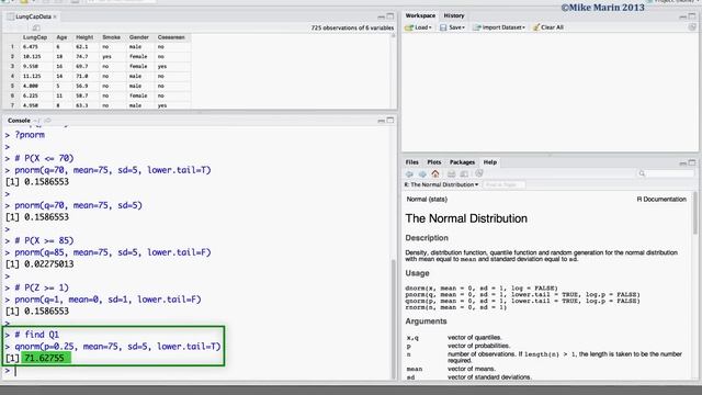 Normal Distribution, Z Scores, and Normal Probabilities in R | R Tutorial 3.3| MarinStatslectures