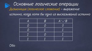 8 класс - Информатика - Основы алгебры логики