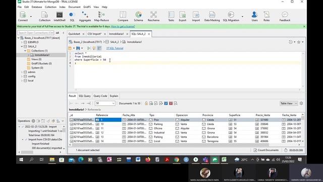 SALA 2 TUTORIAL Studio 3T Importación CSV, Consultas смотреть онлайн