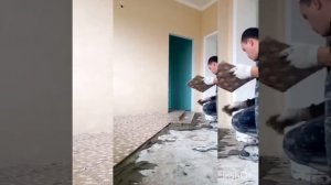 Выкладываю напольную плитку красиво ромбом