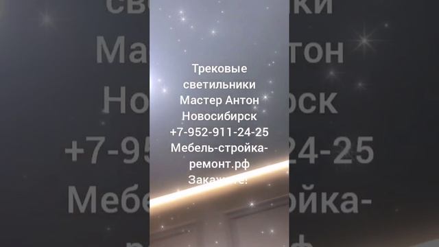 Натяжной потолок с теневым профилем и трековыми светильниками в Новосибирске 8-952-911-24-25 ???