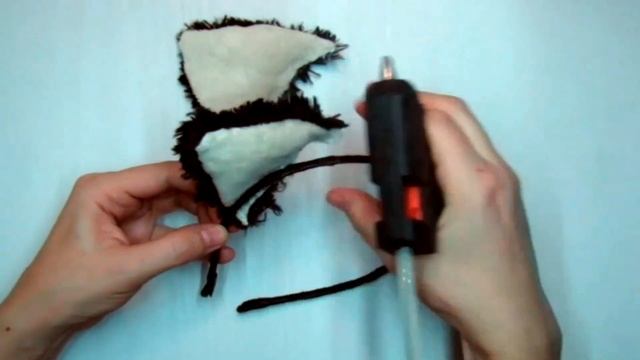DIY Кошачьи  (неко) ушки на ободке своими руками