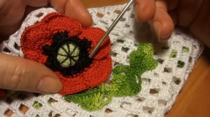 Мак с бутонами  Poppy with buds Crochet