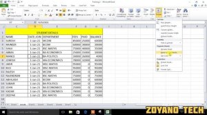 Hide and Unhide sheets, rows and columns in MS Excel -Part 9 |tutorial in malayalam | #ZOYANO_TECH