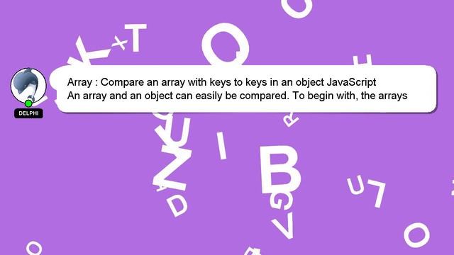 Array : Compare an array with keys to keys in an object JavaScript