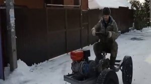 Первые по катушки мини трактора с вариатором снегохода.(Видео№4)