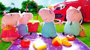 Свинка Пеппа и Джордж на пикнике — мама поедет с нами! Видео для детей про игрушки Свинка Пеппа