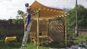 Покрыла поликарбонатом беседку-перголу. Подробно с рассуждением.