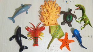 Морские животные игрушки и крокодил динозавры Sea animals toys crocodile dinosaur