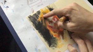 Процесс портрета масляной пастелью 2021