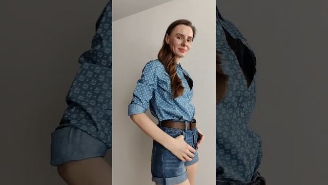 джинсовая рубашка #базовыйгардероб примерка обзор