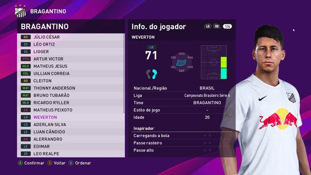 Pes 2020 - Elenco do Red Bull Bragantino com cópias de base em 2020 - Option File LSBRASIL2020 смотреть онлайн