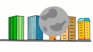 Луна упала на город