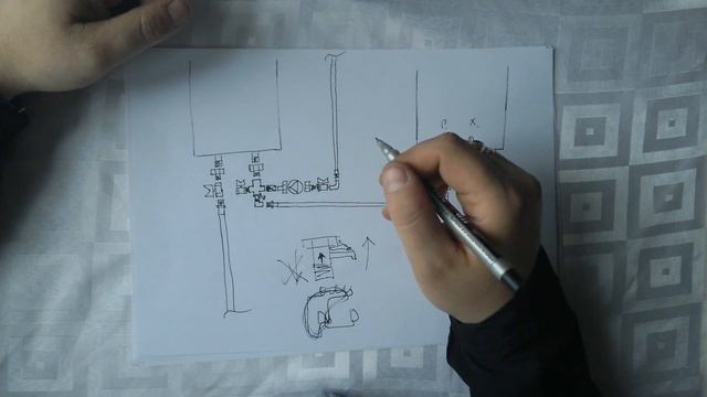 Рециркуляция горячей воды СХЕМА(эл.бойлер + насос гвс)