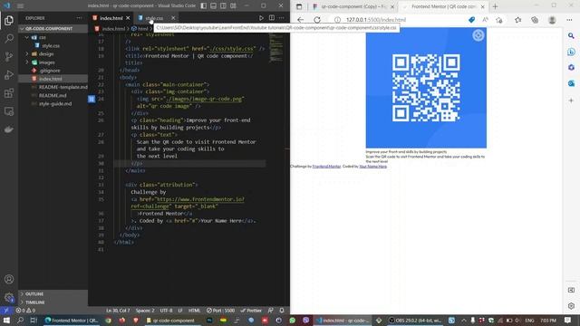 frontendmentor.io challenge - QR code component