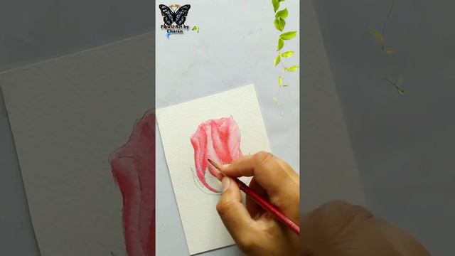 Very Simple Rose Painting With Watercolour || 🌹Flower Drawing