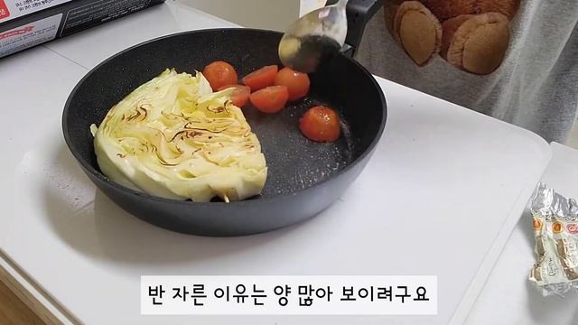 vlog|자취브이로그|코로나확진일상? 아파서 서러운 자취생(매운어묵, 양배추스테이크, 간장계란밥, 함박스테이크버거)