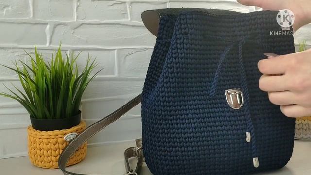 Обзор рюкзака из шнура, связанного крючком смотреть онлайн