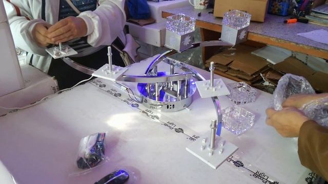 Как собрать как подключить люстру 6 ламп подсветка Кленовый лист смотреть онлайн