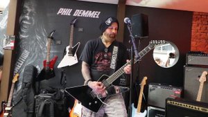 Phil Demmel on Jackson Demmelition performing at The UK Guitar Show 2019