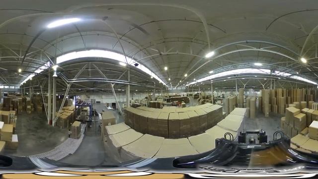 Видео 360° проезд по цеху производства гофрокартона и гофротары