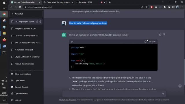 Build A Basic Go Lang Project with ChatGPT | ChatGPT | Go Lang