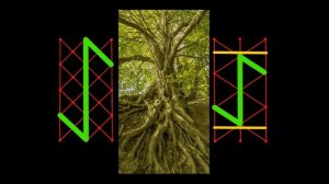 Руна Эйваз и схема рун из девять палочек Одина