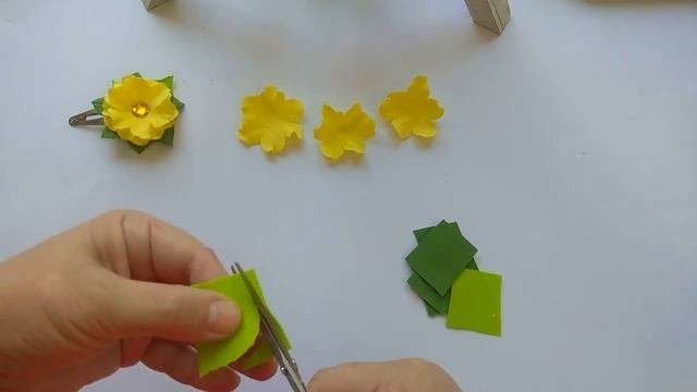 Интересные Цветы из Фоамирана ?Заколка Клик Клак ???