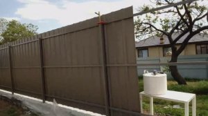 Сделал 100 метров забора . Делали заказчику забор . С профнастила  .