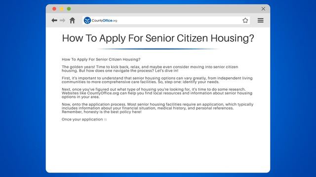 How To Apply For Senior Citizen Housing? - CountyOffice.org