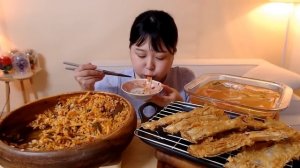 낚시로 잡은 풀치튀김? 꼬막무생채비빔밥 열무물김치 먹방 Cockle&Kimchi Bibimbap Fried Fish Koreanfood Mukbang