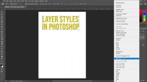 How to access Layer Style Panel | Adobe Photoshop CC Training #LayerStyle