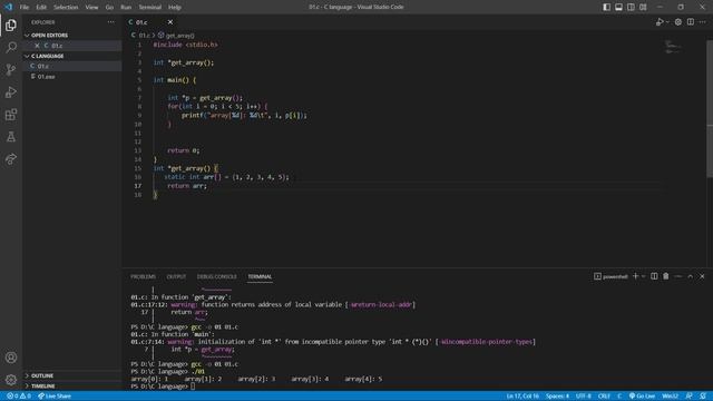 "Working with Functions that Return an Array in C Language - A Comprehensive Guide"