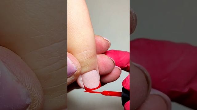 Как рисовать френч на очень коротких ногтях/ Gel nail French design