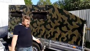 Прицеп МЗСА 817717.016 с тентом палаткой. Для рыбалки и охоты