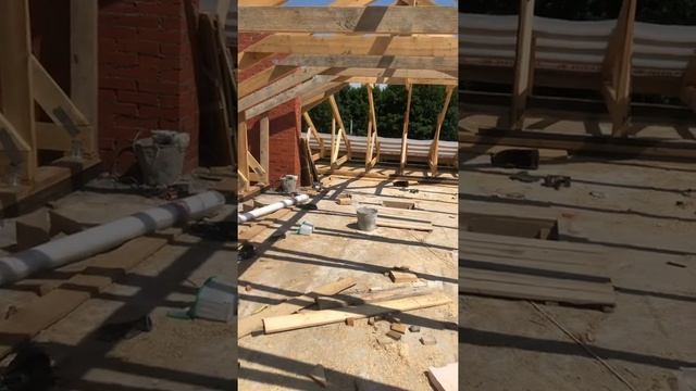 Из Германии в Россию. Как мы заливали плиту перекрытия , и делали крышу. 8 часть смотреть онлайн