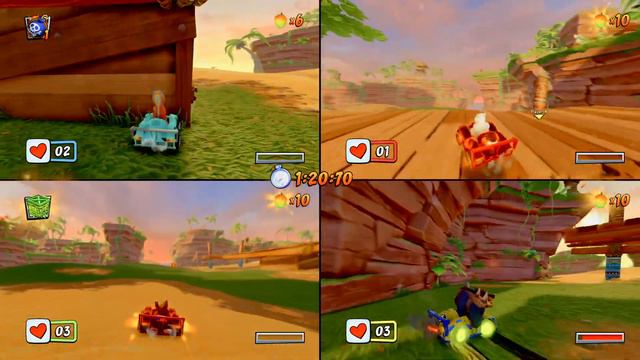 Crash™ Team Racing Nitro game play on PlayStation PS 4 local co-op 4 player смотреть онлайн