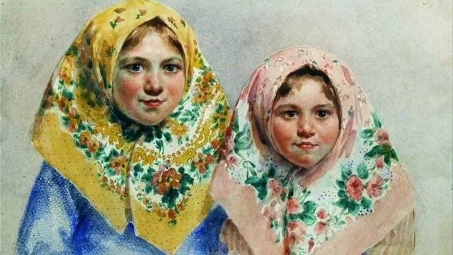 Русские платки в живописи