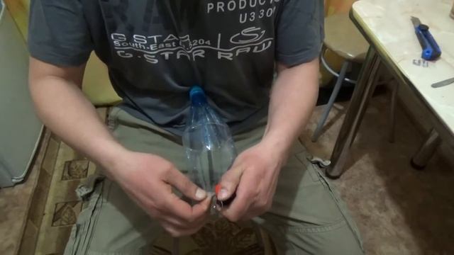Бутылкорез-брелок версия 1/Key ring (trinket) -PET bottle cutter. Веревка из пластиковой бутылки