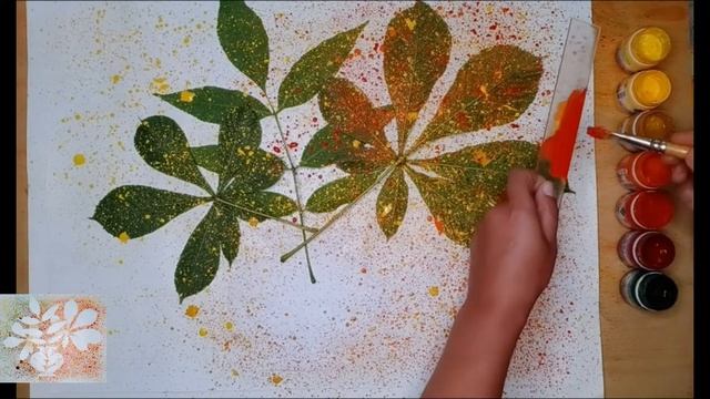 Мастер - класс. Осенний букет.  Набрызг.