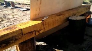 7. Обжигаем пеньки под нижнюю обвязку | Как обжигать пеньки горелкой