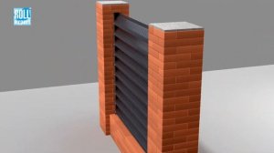 Установка забора жалюзи на колонны.