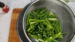 Чесночные стрелки, маринованные по-корейски/마늘쫑장아찌/#Корейский_салат