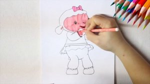 Coloring LAMMY Drawing from DOC MCSTUFFINS - Fun Sketch with BOOM TOONS