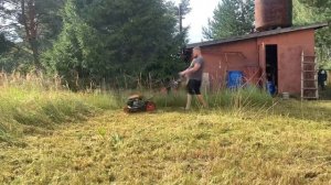 Газонокосилка патриот трава по калено